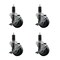 Service Caster 3.5'' SS Thermoplastic Rubber Swivel 1-1/4'' Expanding Stem Caster Set with Brake, 4PK SCC-SSEX20S3514-TPRB-TLB-114-4 - alternate 1
